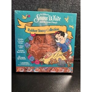 Vintage Disney SNOW WHITE & THE SEVEN‎ DWARFS -RUBBER STAMPEDE 11 Stamps NIB